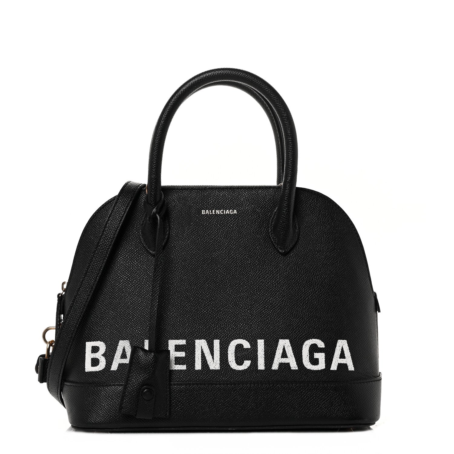 Balenciaga Signature Grained Calfskin Logo S Ville Top Handle Bag Black 1 of 10