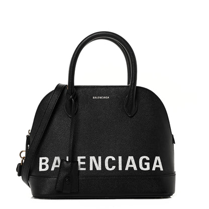 Balenciaga Signature Grained Calfskin Logo S Ville Top Handle Bag Black 1 of 10