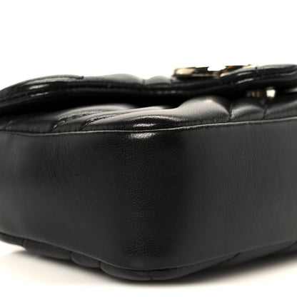 Gucci Lambskin Matelasse Mini GG Marmont Shoulder Bag Black 9 of 11