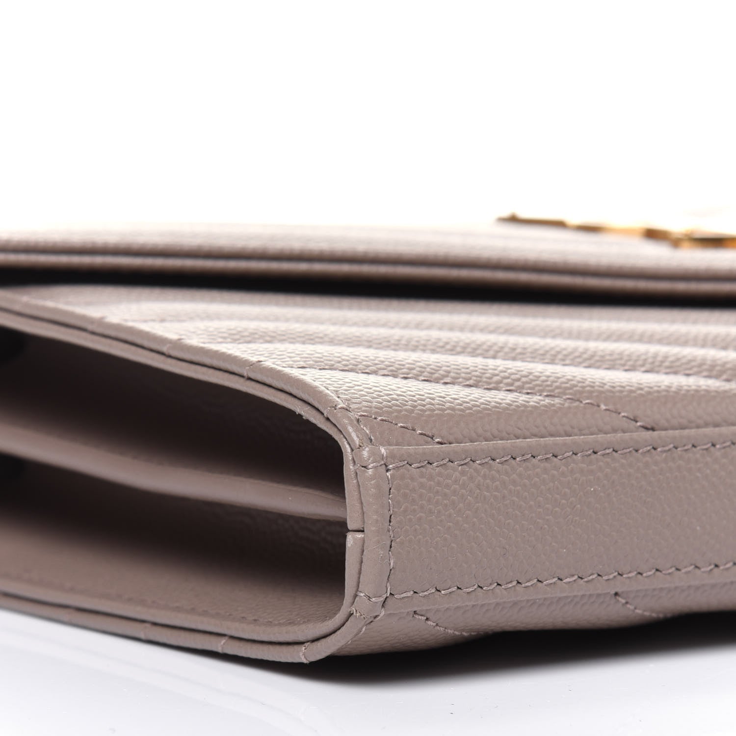 Saint Laurent Grain De Poudre Matelasse Chevron Monogram Chain Wallet Fard 8 of 15