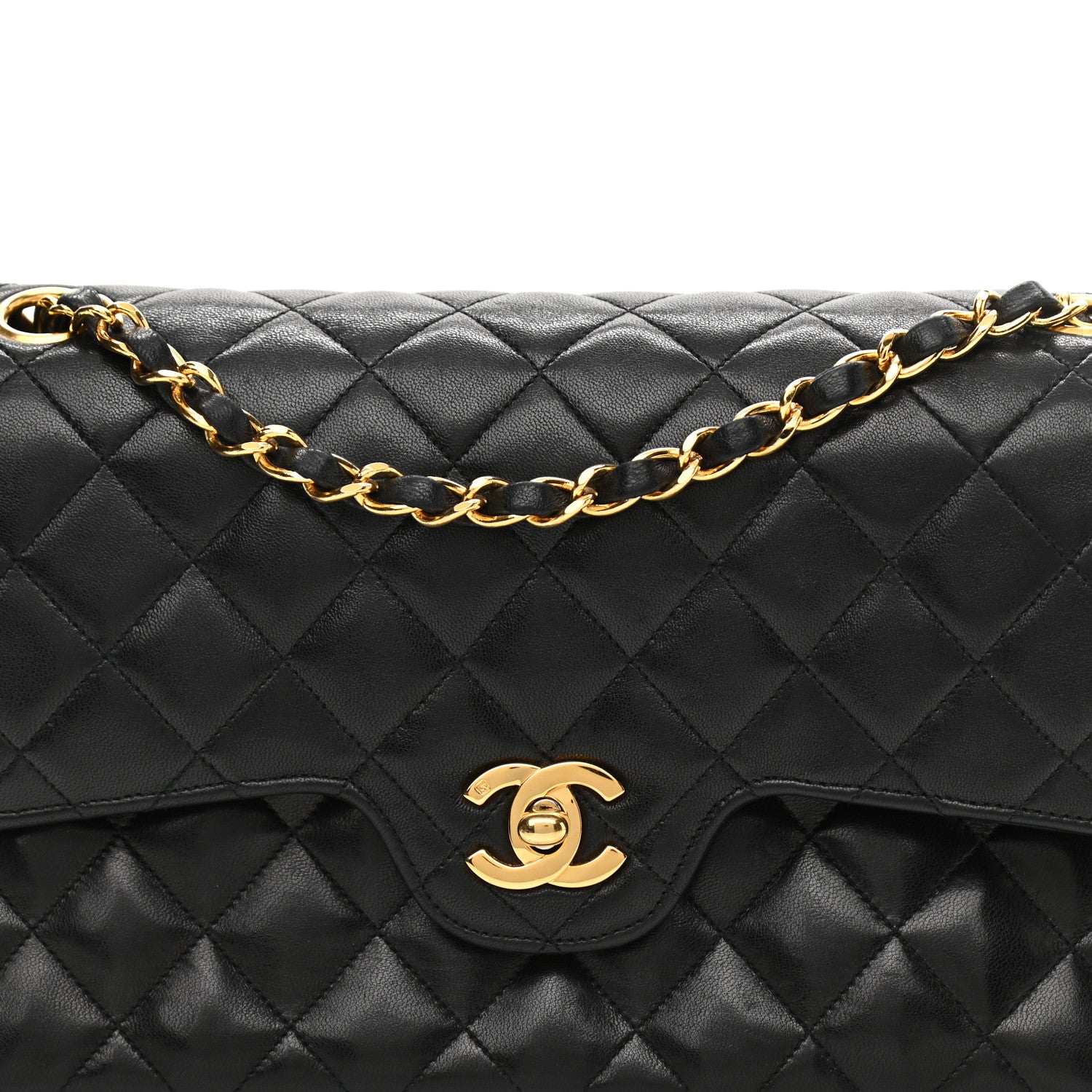 Chanel Lambskin Quilted Medium Double Flap Black 8 of 13
