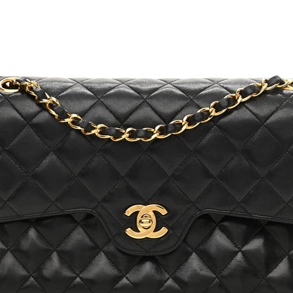 Chanel Lambskin Quilted Medium Double Flap Black 8 of 13