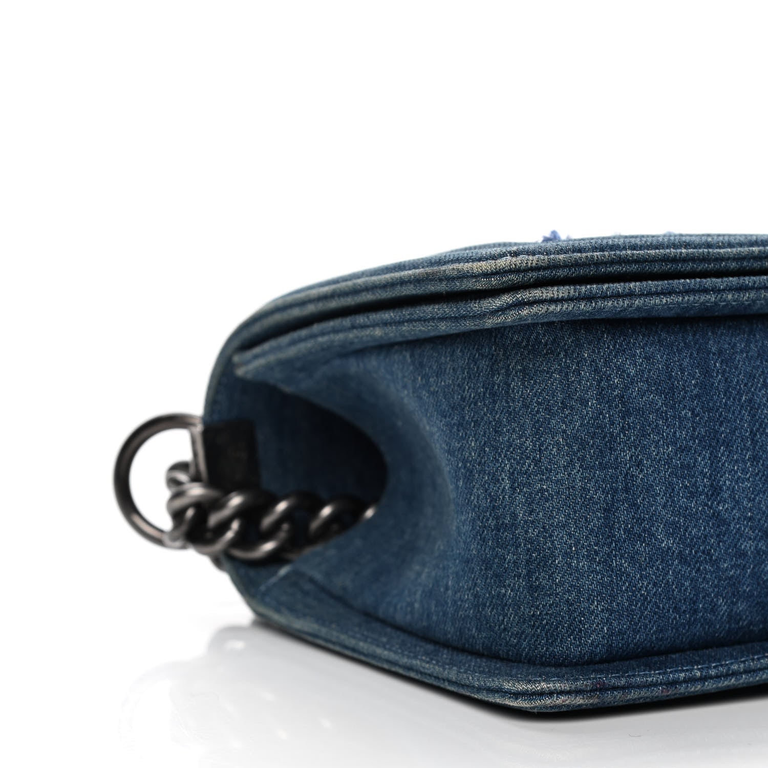 Chanel Tweed Denim Medium Boy Flap Blue 5 of 8