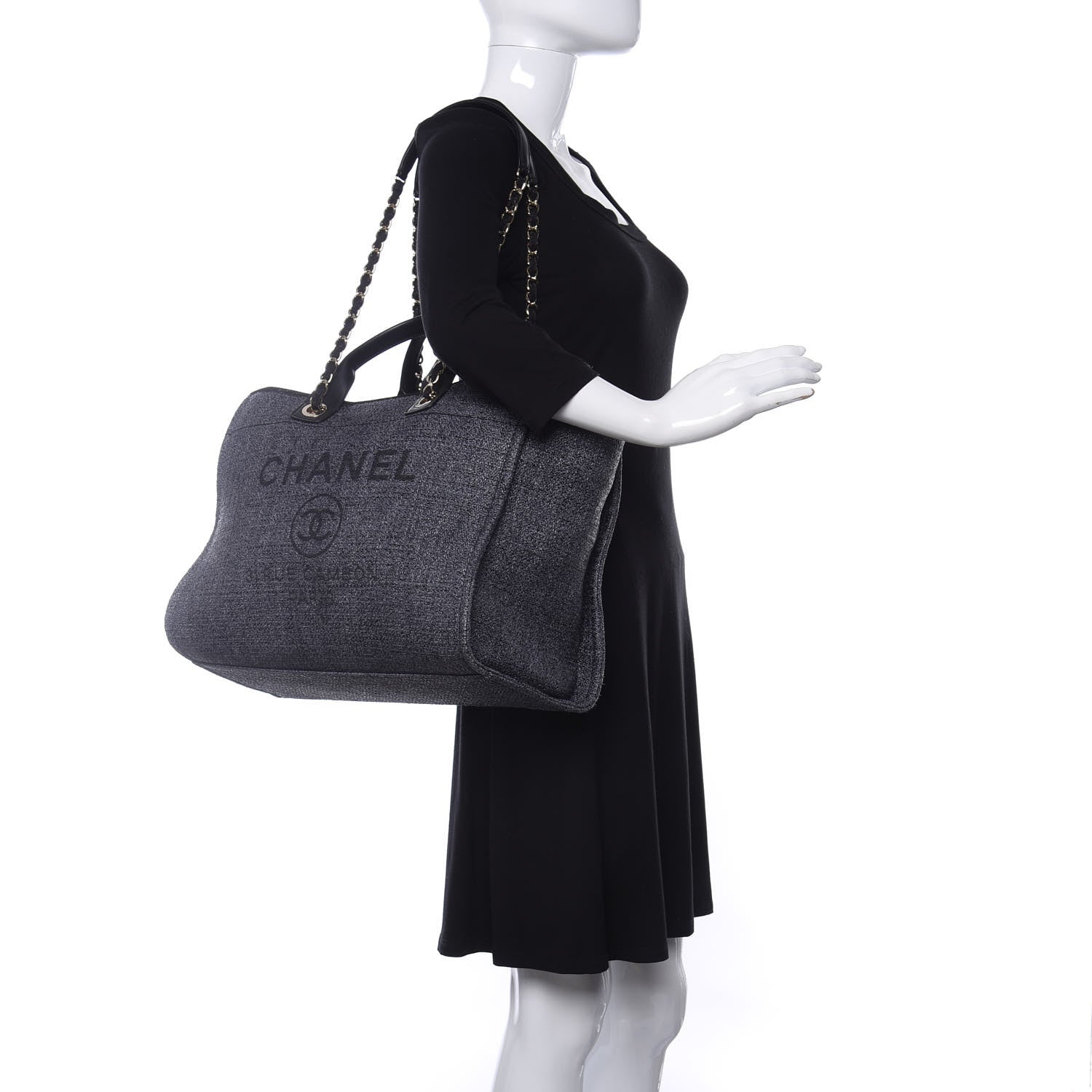 Chanel Lurex Boucle Medium Deauville Tote Black 2 of 11