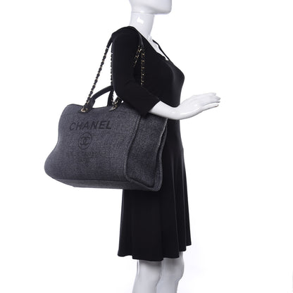 Chanel Lurex Boucle Medium Deauville Tote Black 2 of 11