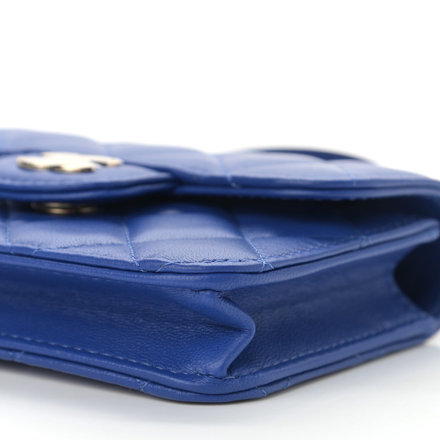 Chanel Lambskin Quilted Top Handle Flap Coin Purse With Chain Blue 11 of 12