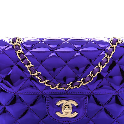 Chanel Mirror Calfskin Metallic Calfskin Quilted Hollywood Boulevard Mini Flap With Star Coin Purse Purple 8 of 10