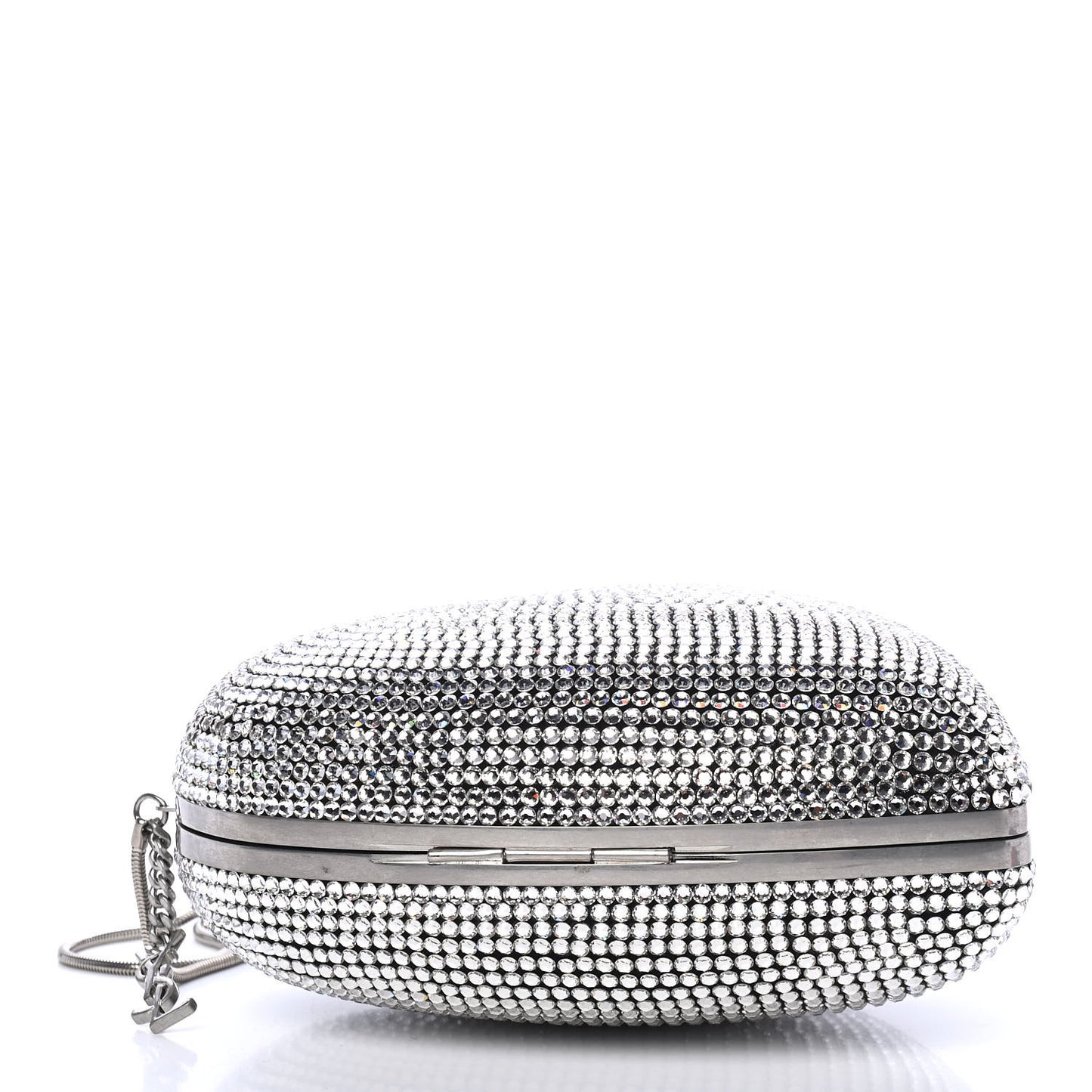 Swarovski Crystal Heart Love Box Clutch Bag Silver
