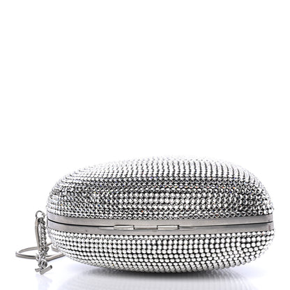Saint Laurent Swarovski Crystal Heart Love Box Clutch Bag Silver 3 of 4