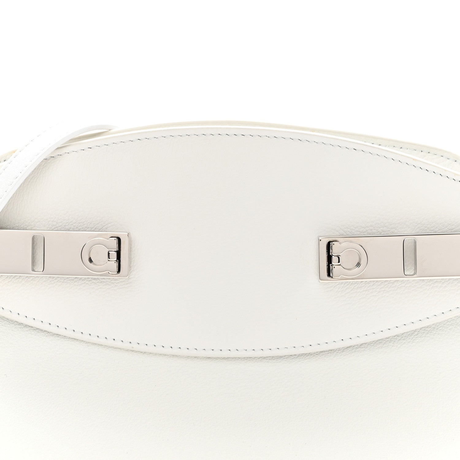 Salvatore Ferragamo Calfskin Small Hug Pouch White 7 of 9