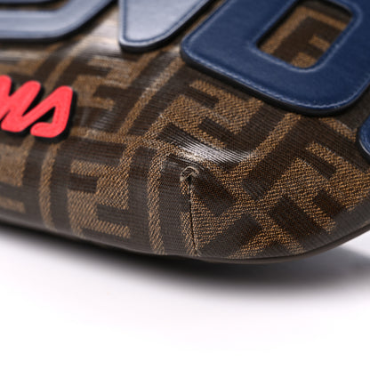 Fendi X FILA Glazed Fabric FF 1974 Mania Belt Bag Mogano Panna Blueberry 9 of 9