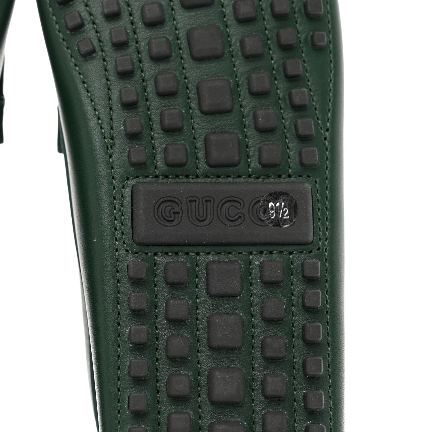 Gucci Soft Clove Calfskin Monochrome Mens Interlocking G Driver Loafers 9.5 Vintage Green 6 of 9