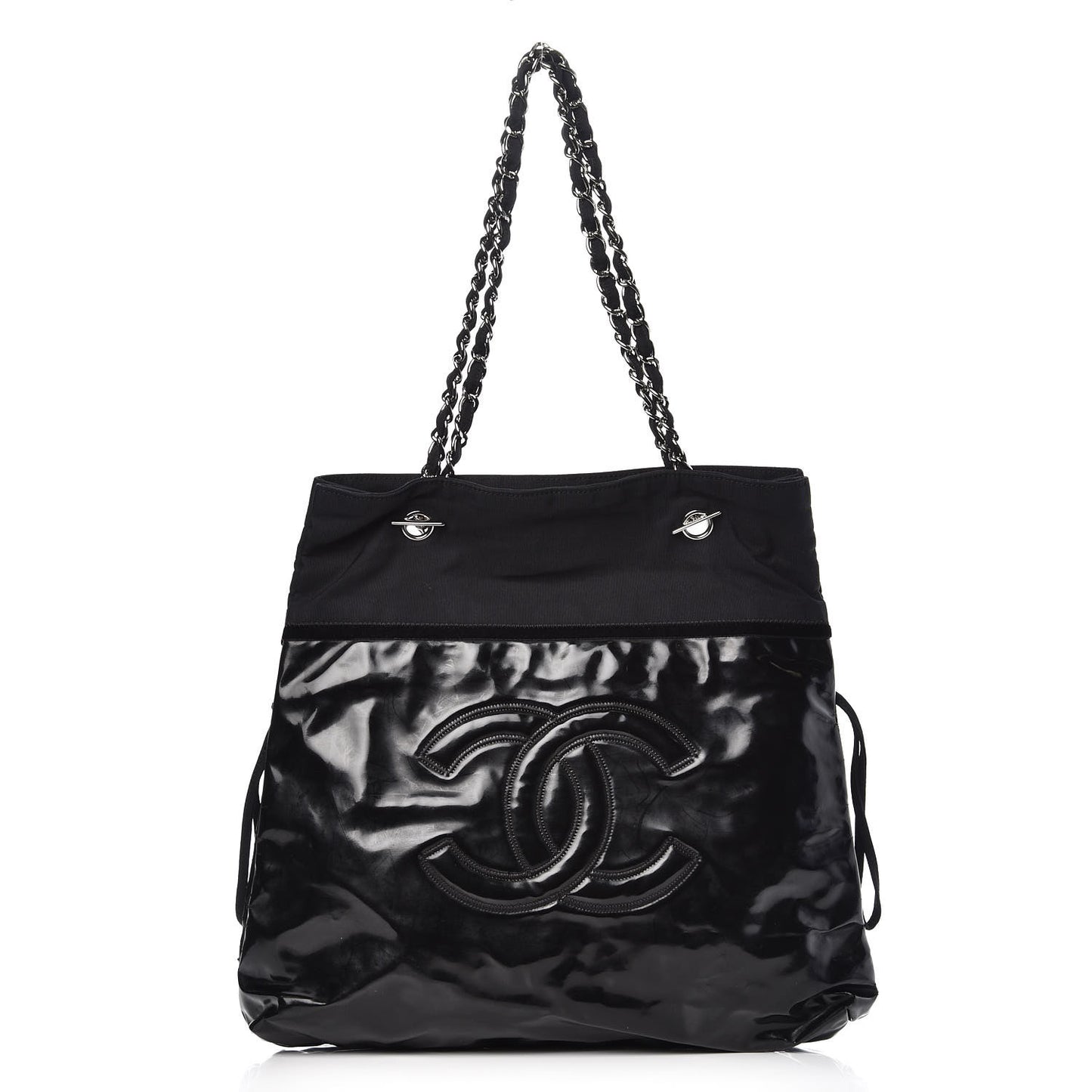 Vinyl Spirit Drawstring Tote Black