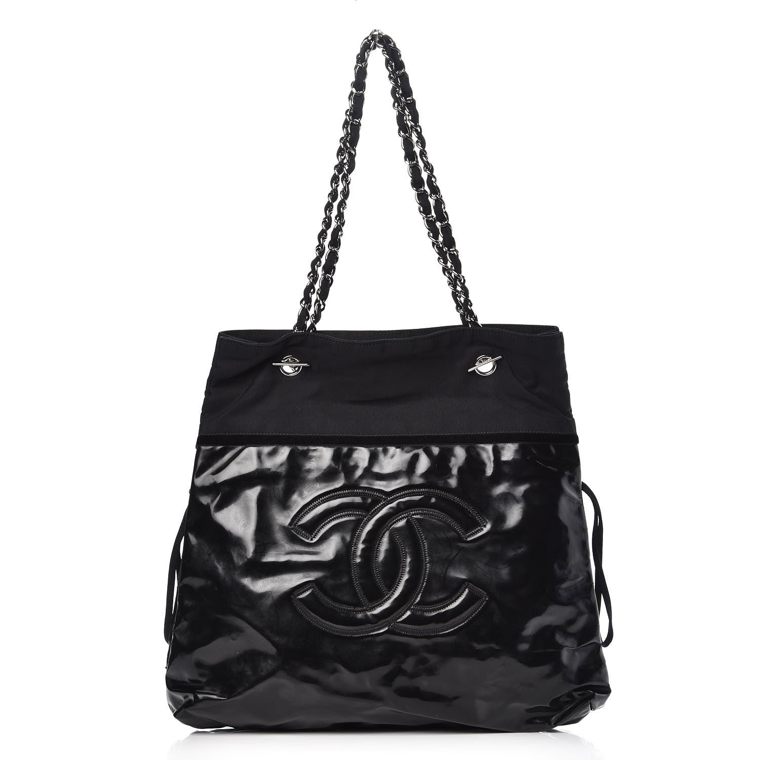 Chanel Vinyl Spirit Drawstring Tote Black 1 of 11