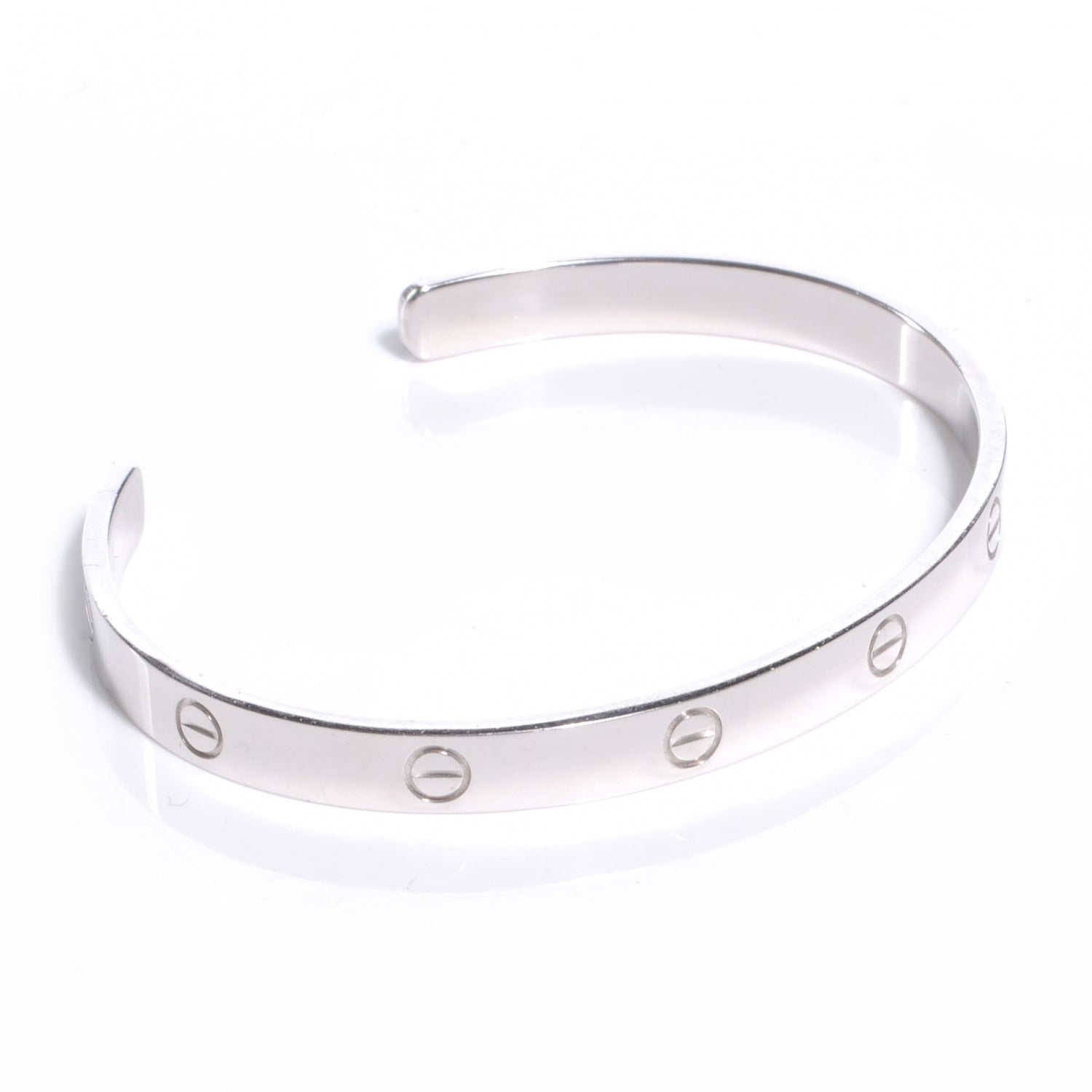 Cartier 18K White Gold LOVE Cuff Bracelet 21 3 of 5