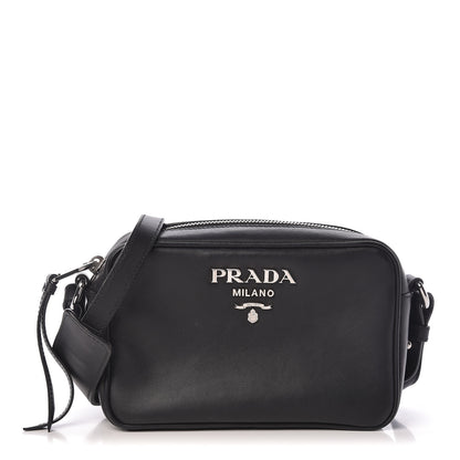 Prada Soft Calfskin Camera Crossbody Bag Black 1 of 10