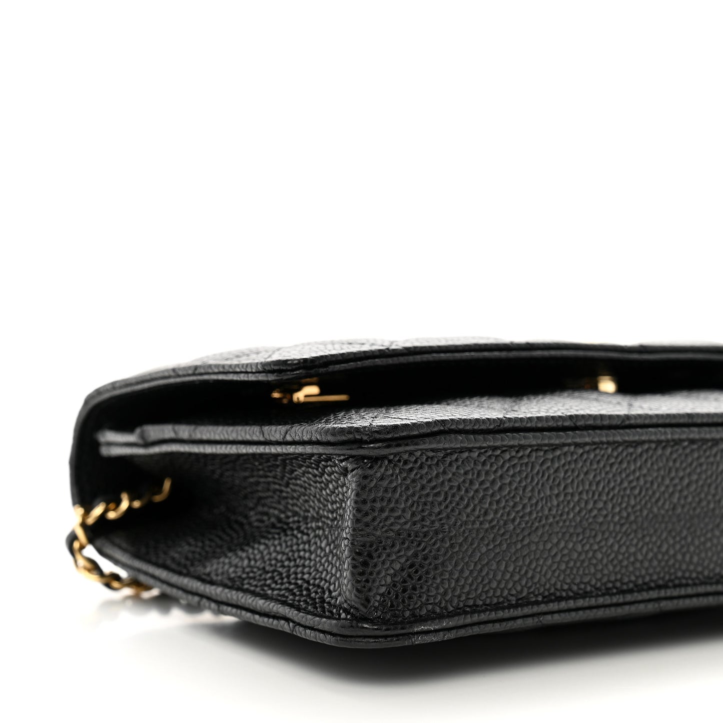 Caviar Quilted Wallet on Chain WOC Black