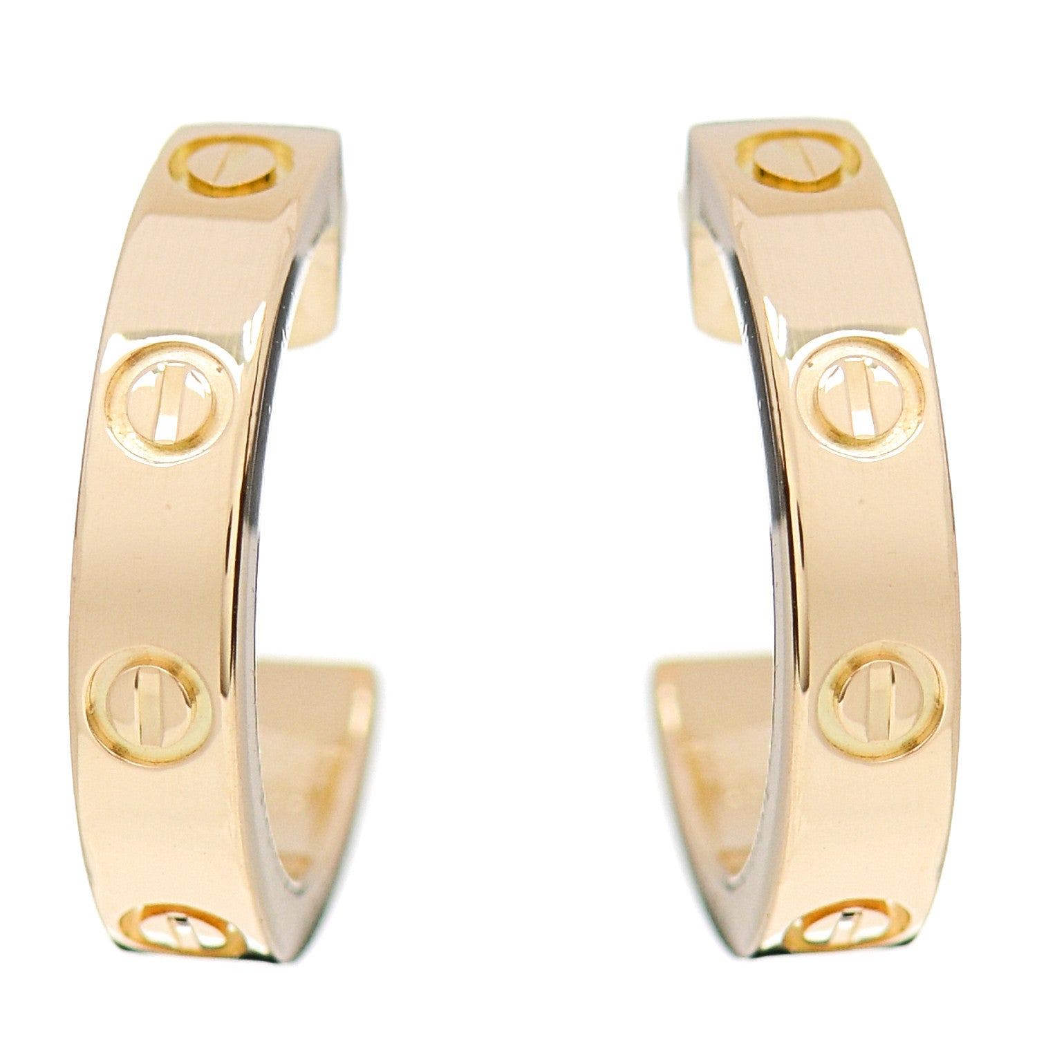 Cartier 18K Yellow Gold Small LOVE Hoop Earrings 1 of 5