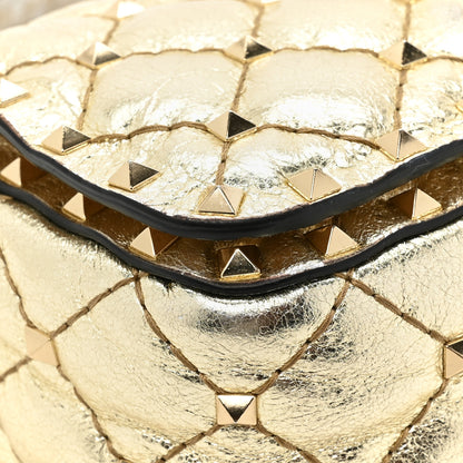 Valentino Garavani Metallic Nappa Small Rockstud Spike Shoulder Bag Platino 13 of 16