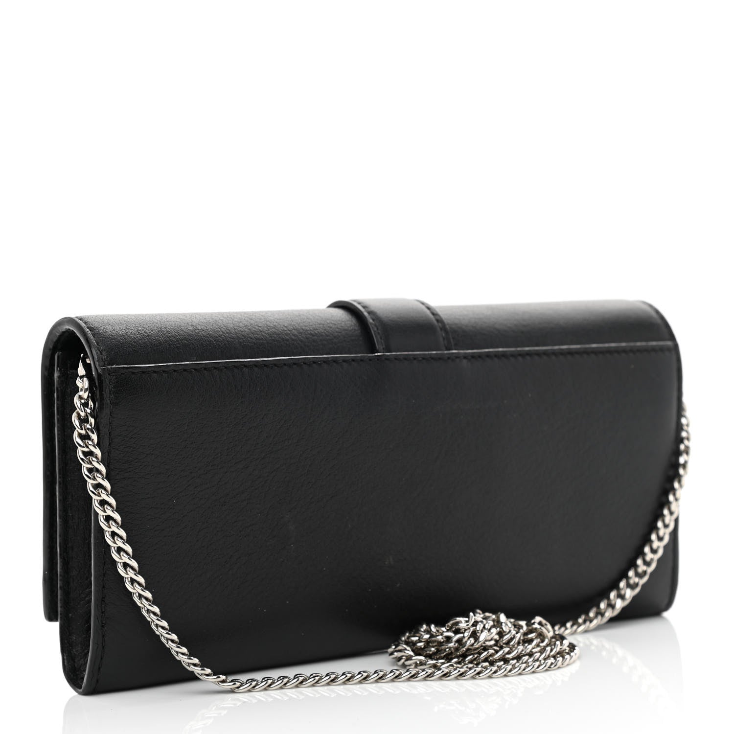 Jimmy Choo Calfskin Crystal Cheri Wallet on Chain Bag Black 3 of 11