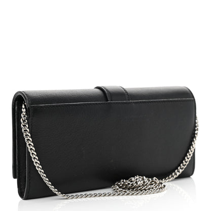 Jimmy Choo Calfskin Crystal Cheri Wallet on Chain Bag Black 3 of 11