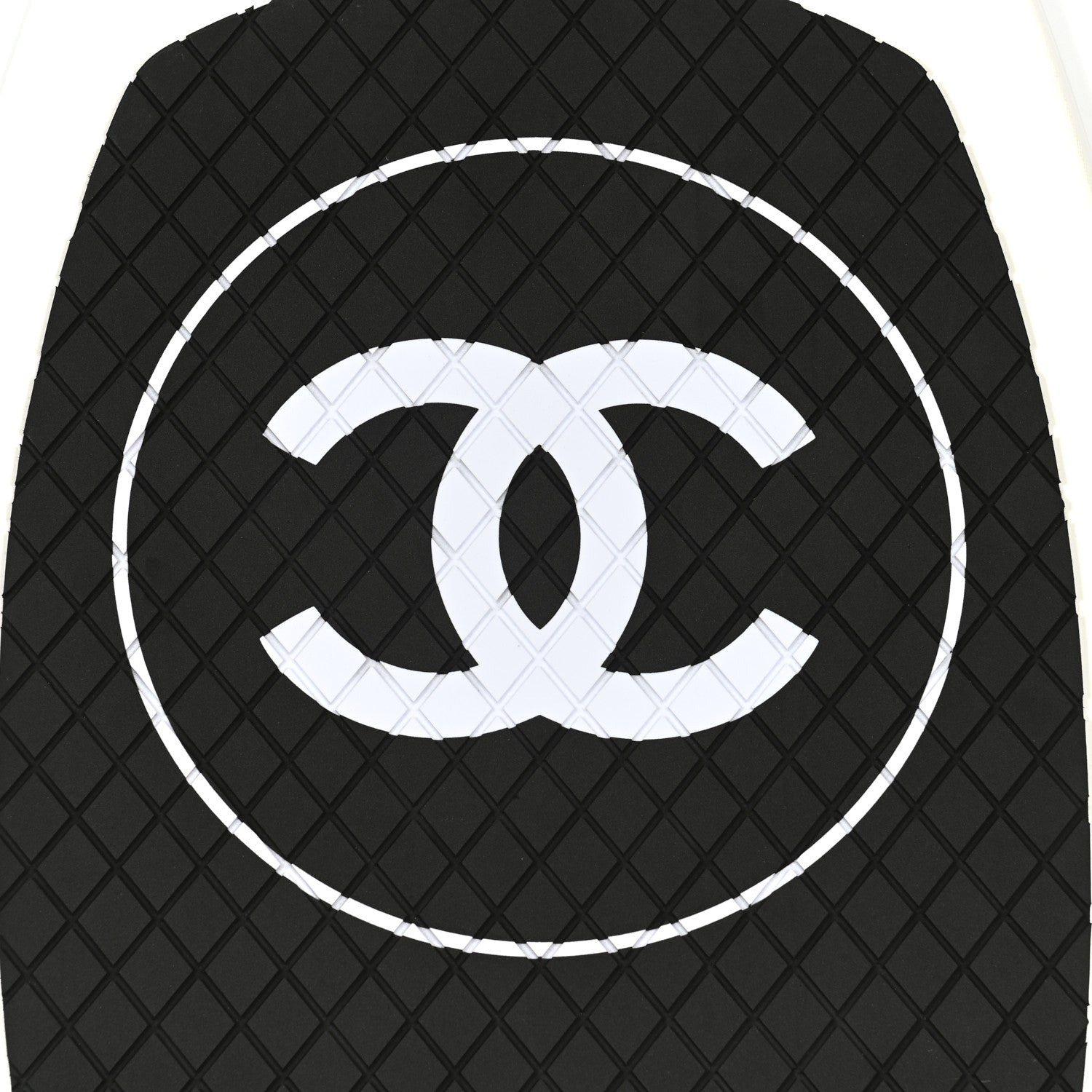 Chanel PVC Carbon Vinyl Acetate Wakesurf Surfboard Black White 3 of 7