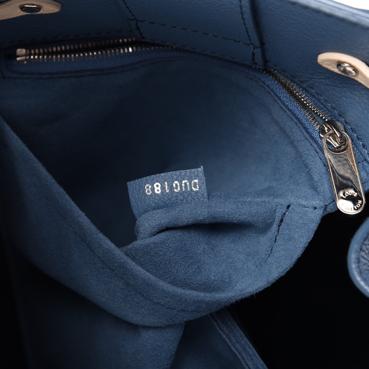 Louis Vuitton Calfskin Lockme Bucket Blue Jean 9 of 11