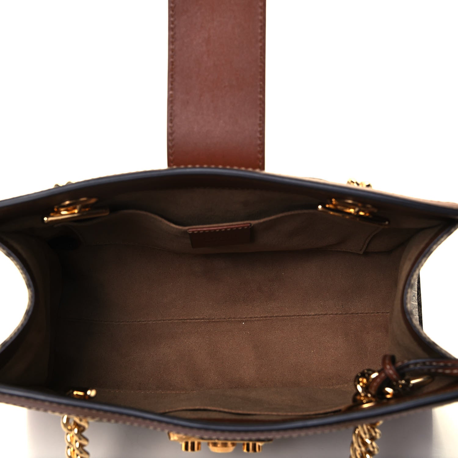 Gucci GG Supreme Monogram Calfskin Small Padlock Tote Beige Ebony Tuscany 5 of 9