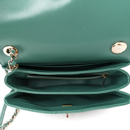 Chanel Lambskin Quilted Small Trendy CC Flap Dual Handle Bag Green 5 of 12