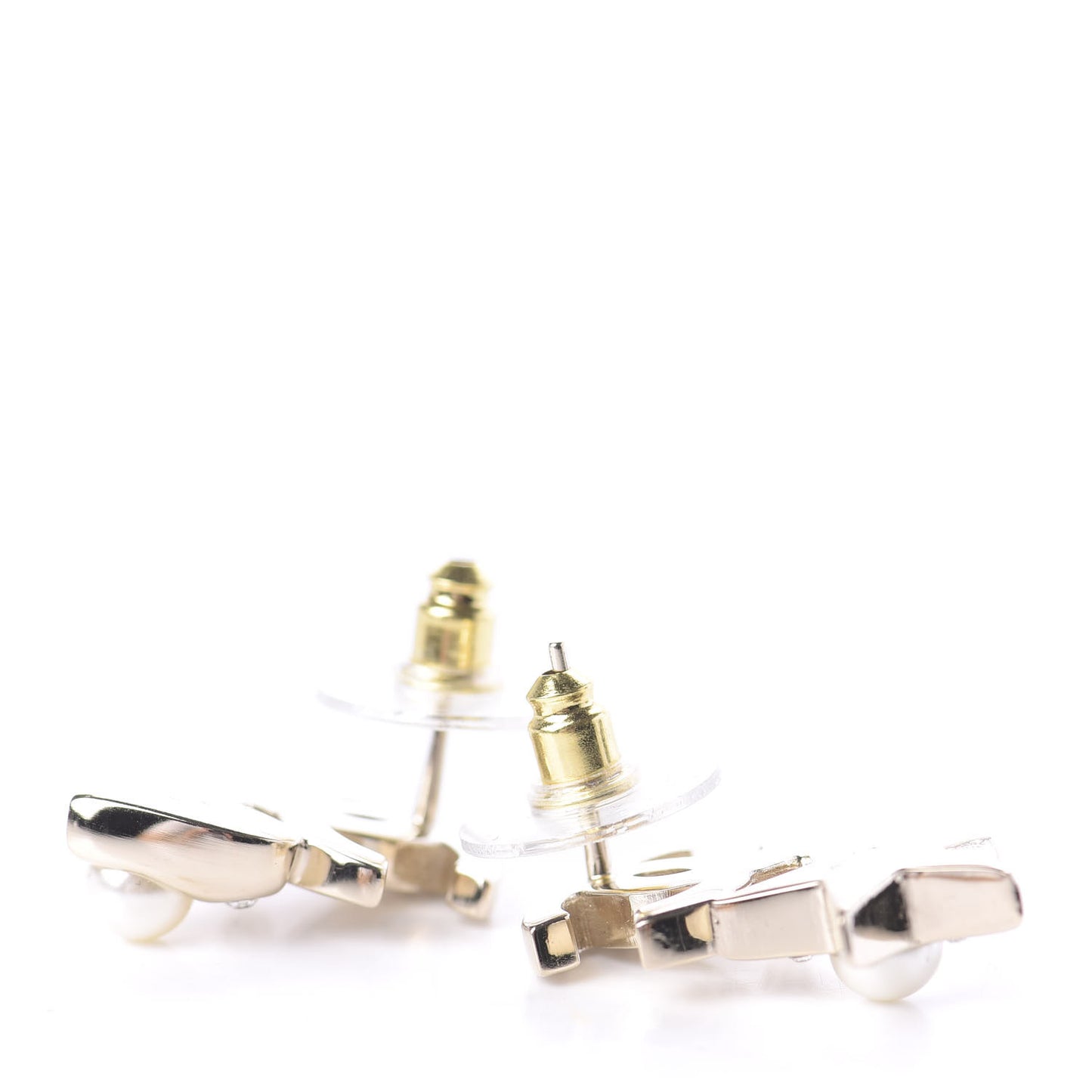 Crystal Pearl Charming Winter CC Star Heart Earrings Gold