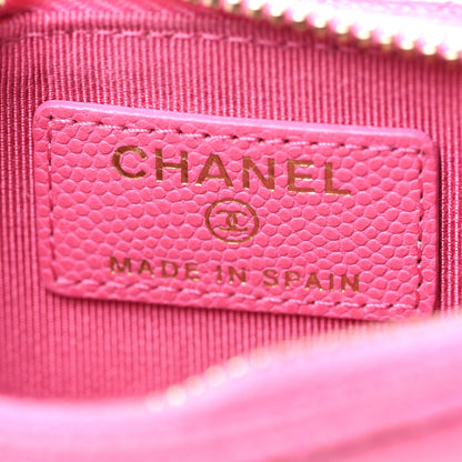 Chanel Caviar Quilted Flap Zip Card Holder Pink 6 of 7