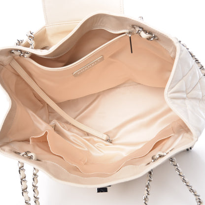 Chanel Lambskin Quilted East West Tote Ivory 5 of 10