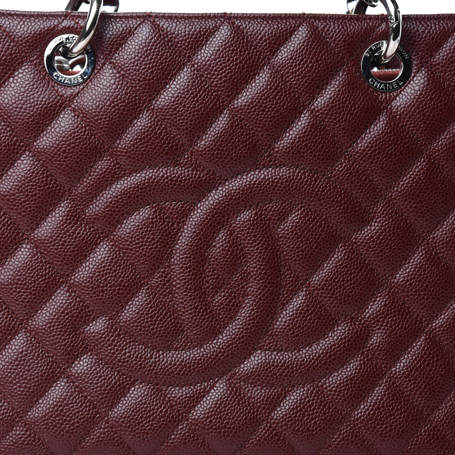 Chanel Caviar Quilted Grand Shopping Tote GST Burgundy 10 of 10
