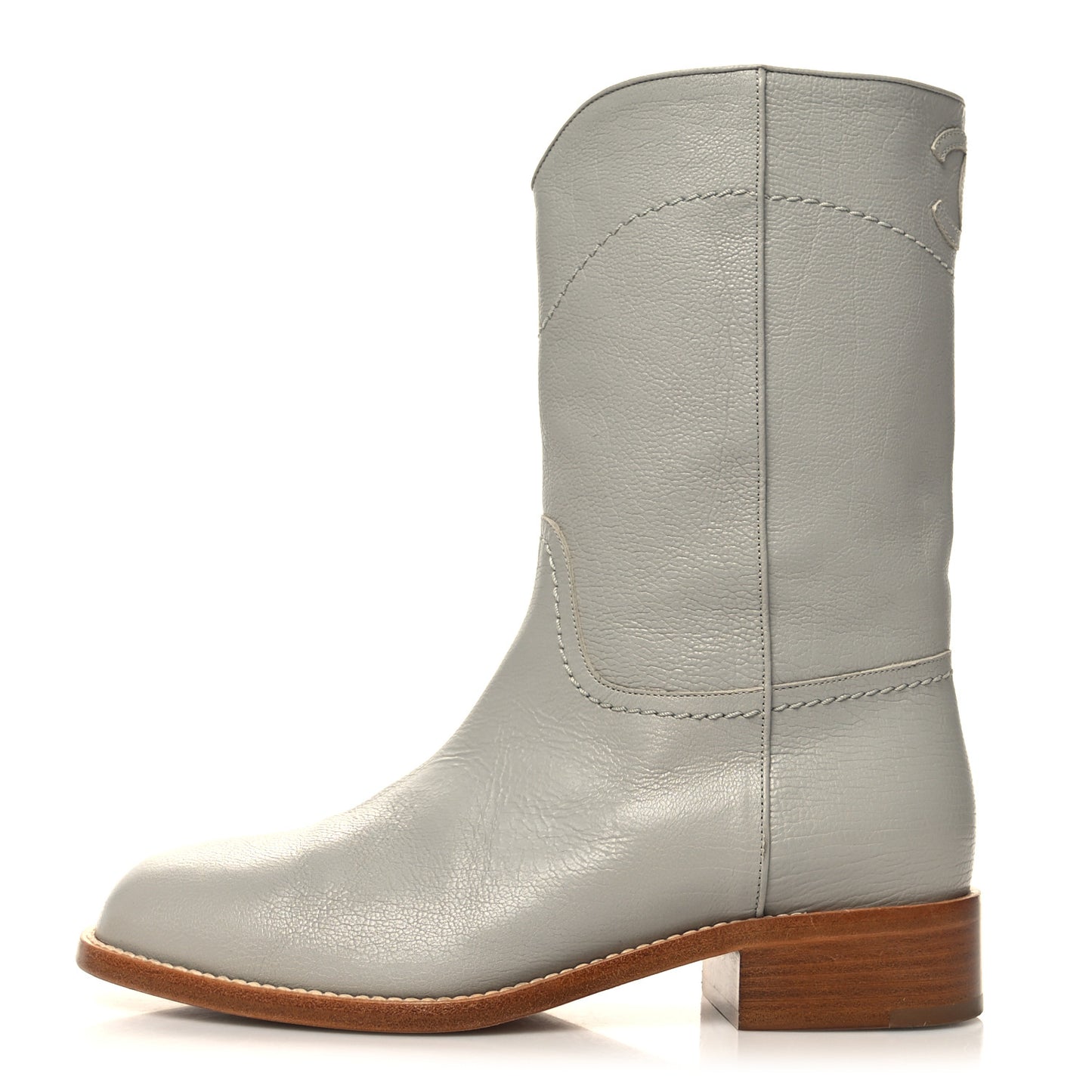 Calfskin Ascot CC Boots 37 Gray