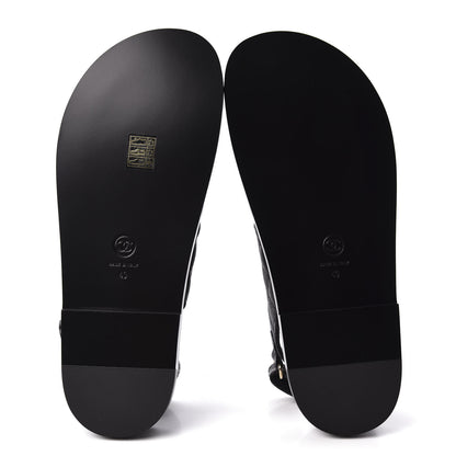 Chanel Grained Calfskin Velcro Dad Sandals 40 Black 5 of 10