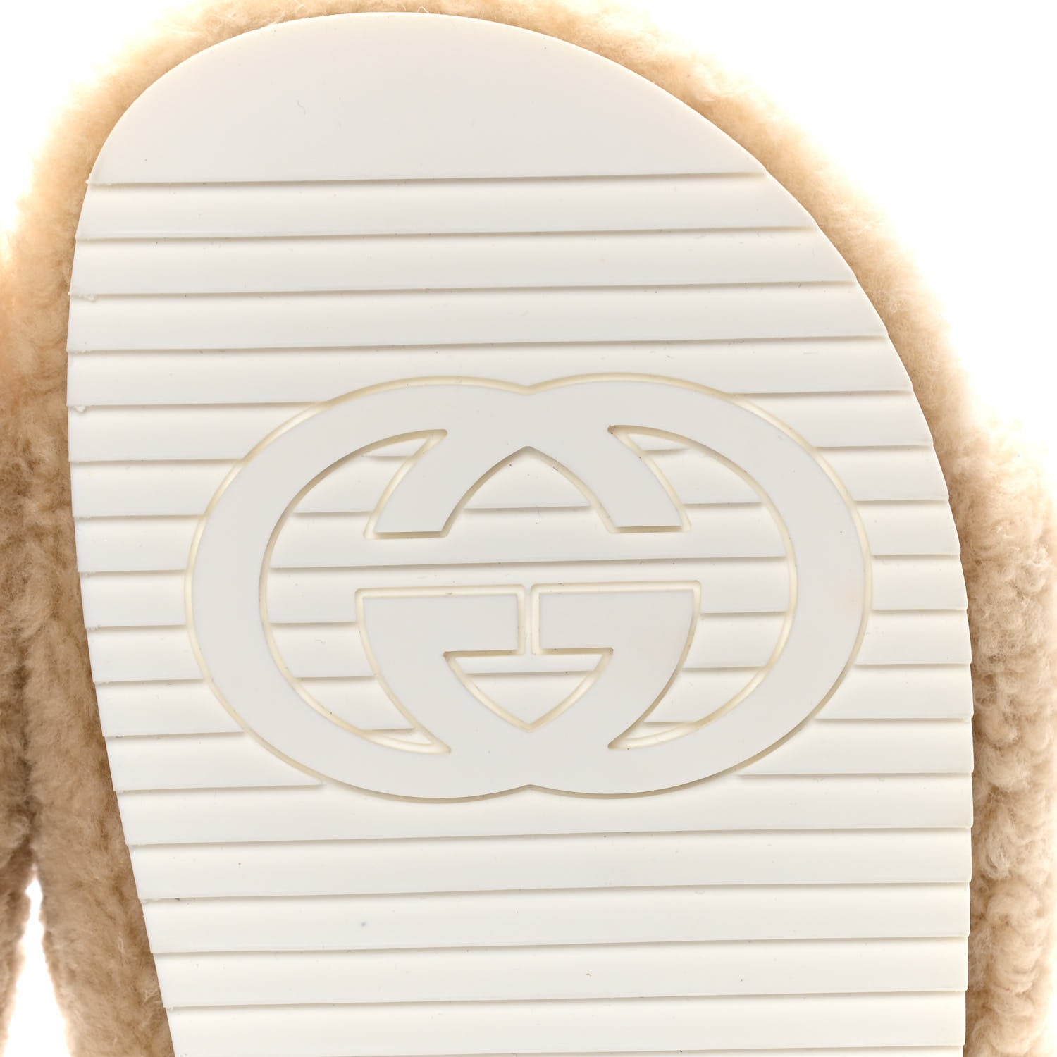 Gucci Shearling Womens Eileen Slide Sandals 38 Cocoa Butterscotch 9 of 11