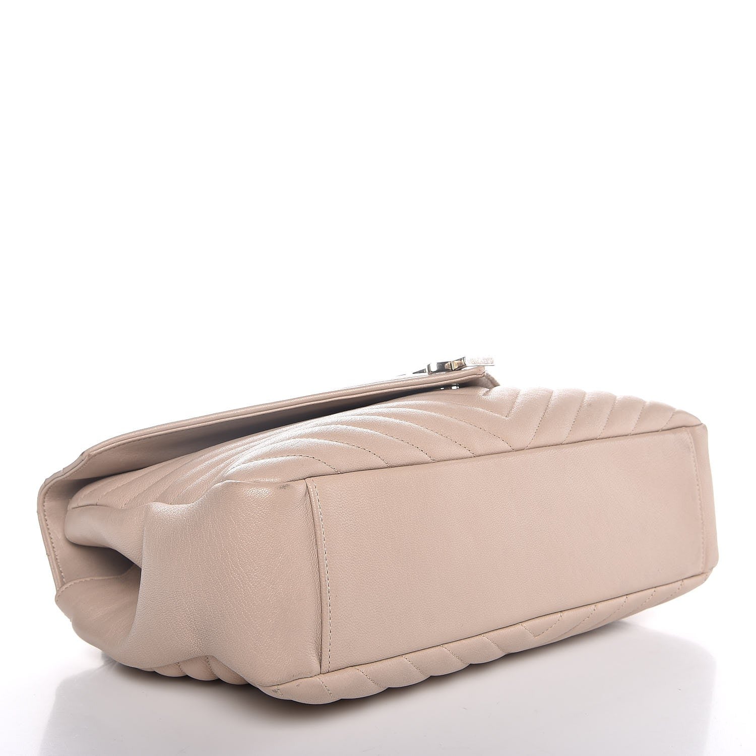 Saint Laurent Sheepskin Matelasse Chevron Monogram Large College Satchel Taupe 5 of 9