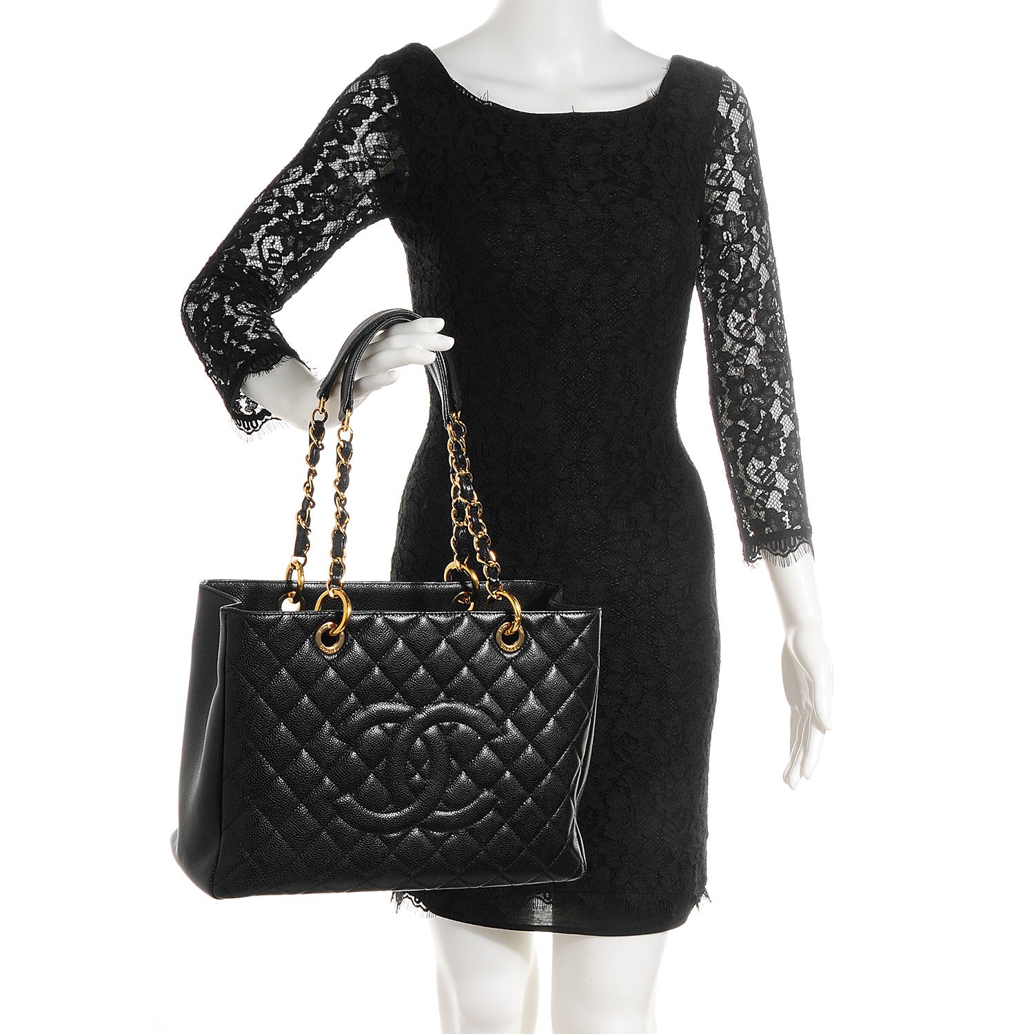 Chanel Caviar Quilted Grand Shopping Tote GST Black 2 of 7