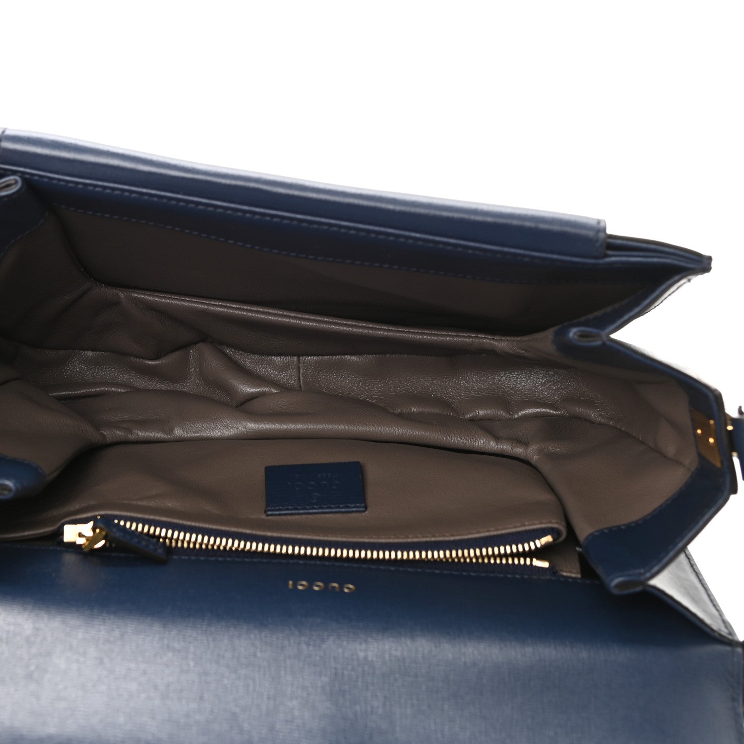 Gucci Azalea Calfskin Small Sylvie 1969 Flap Messenger Bag Blue 5 of 10