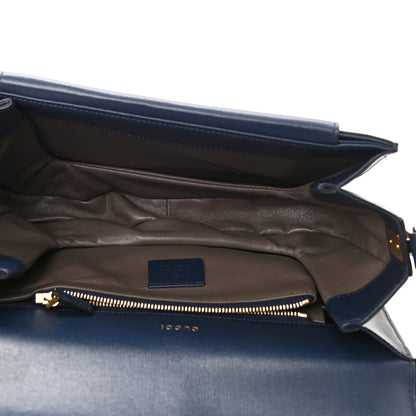 Gucci Azalea Calfskin Small Sylvie 1969 Flap Messenger Bag Blue 5 of 10