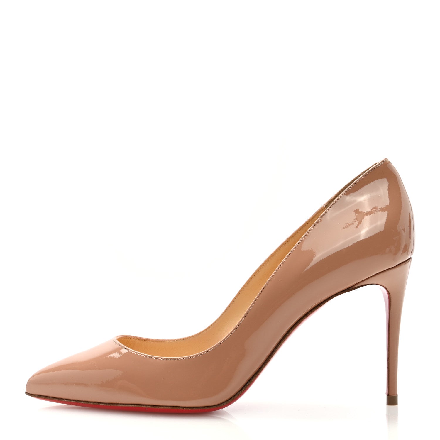 Christian Louboutin Patent Pigalle Follies 85 Pumps 37 Nude 1 of 7