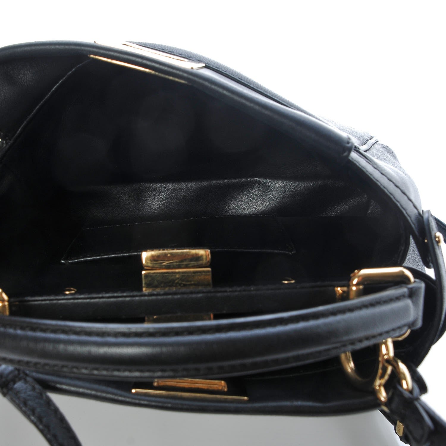 Fendi Nappa Mini Peekaboo Iconic Satchel Black 5 of 9
