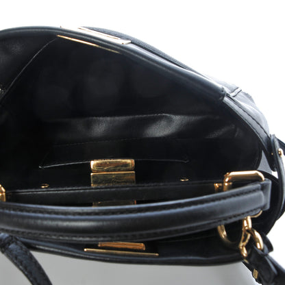 Fendi Nappa Mini Peekaboo Iconic Satchel Black 5 of 9