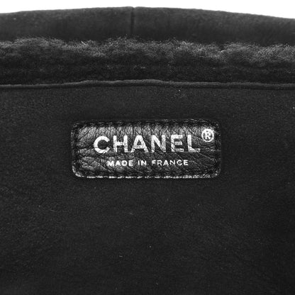 Chanel Shearling Quilted Mademoiselle Flap Black 6 of 10