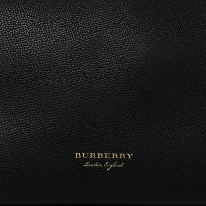 Burberry Grainy Calfskin House Check Large Banner Tote Black 9 of 11