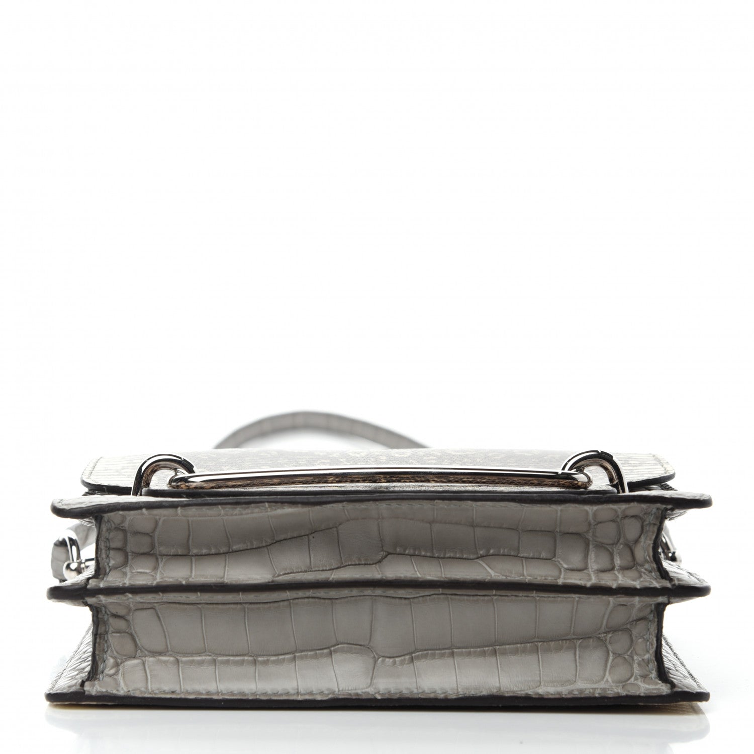 Hermes Matte Alligator Lizard Mini Sac Roulis Ombre Gris Perle 11 of 16