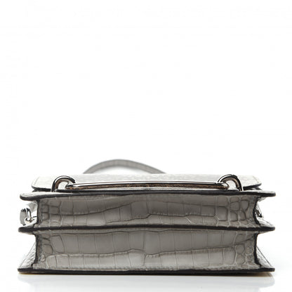 Hermes Matte Alligator Lizard Mini Sac Roulis Ombre Gris Perle 11 of 16
