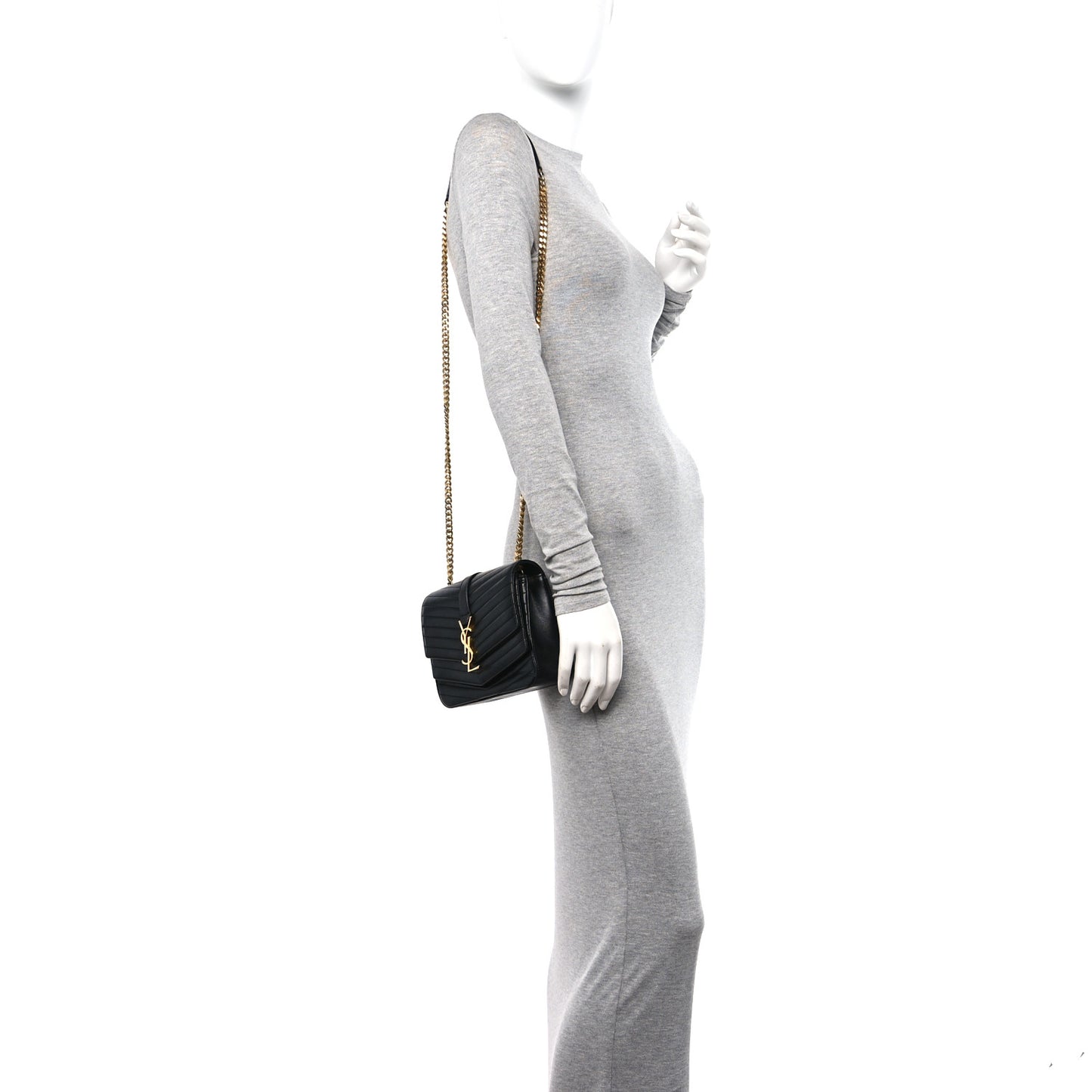 Lambskin Matelasse Chevron Monogram Small Sulpice Bag Black