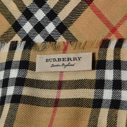 Burberry Cashmere Vintage Check Scarf Antique Yellow 4 of 5