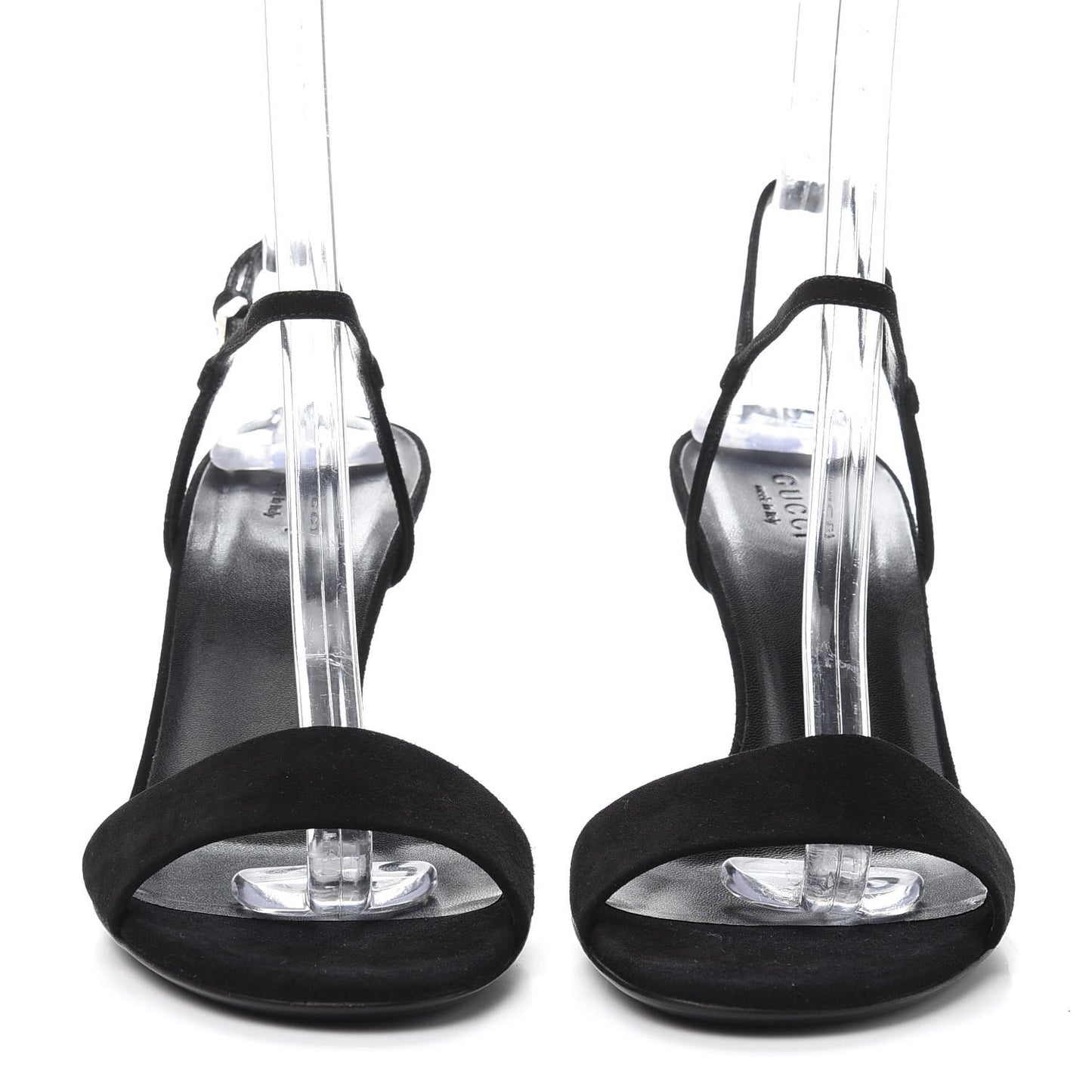 Suede Adlena Crystal Heel Sandal 37 Black
